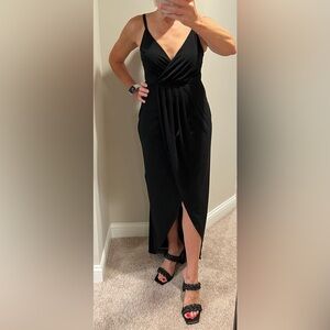 Express Black Maxi Wrap Skirt with Asymmetrical Slit